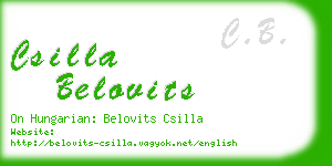 csilla belovits business card